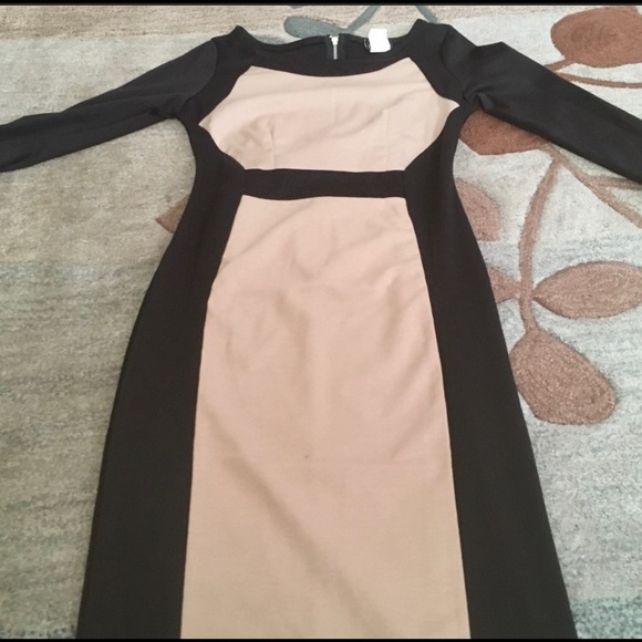 Black and Tan Bodycon Sheath Dress - Picture 5 of 6